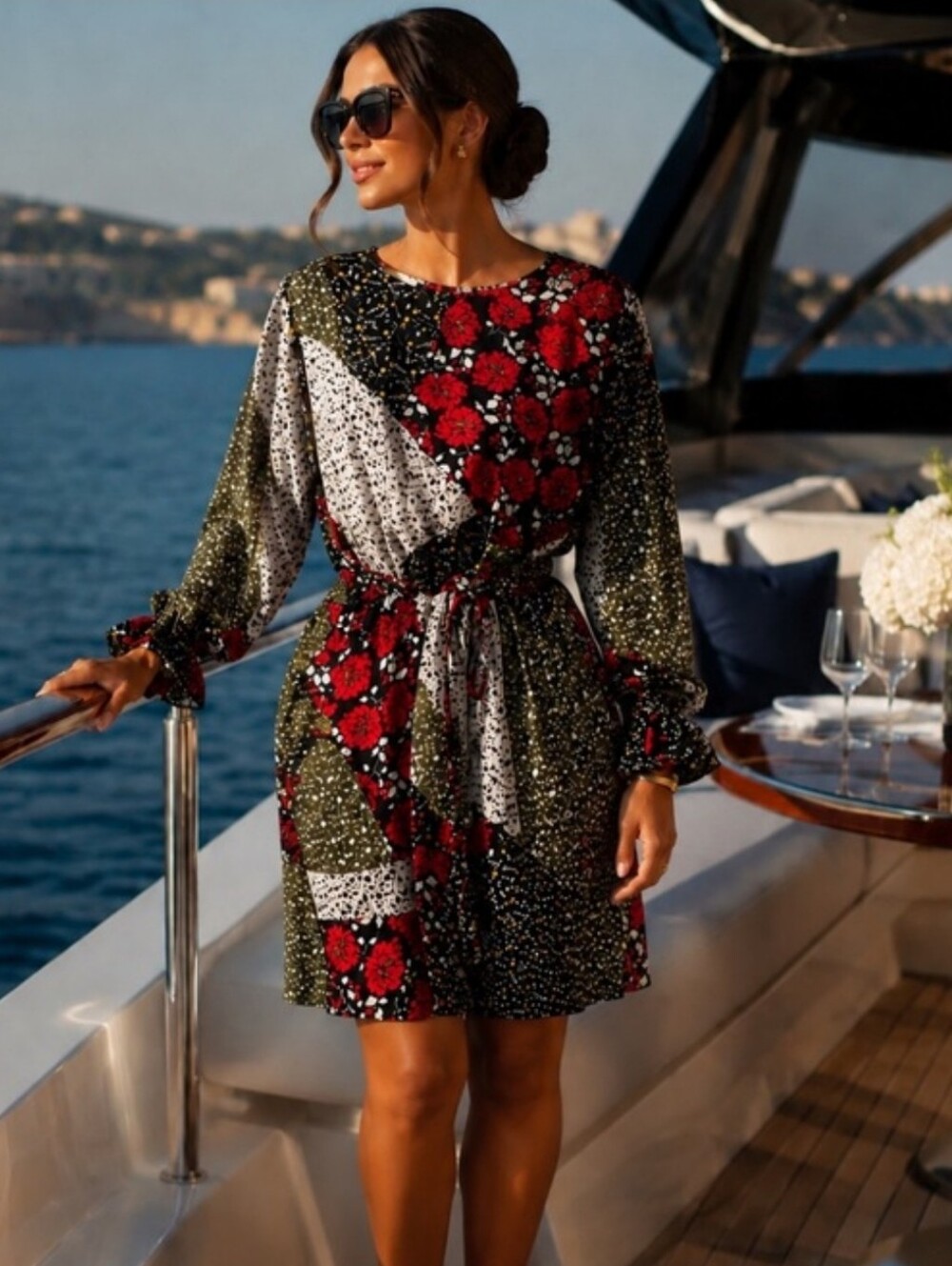 Libby Edelman Floral Patchwork Dress Size Small